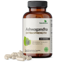 Thumbnail for Futurebiotics Ashwagandha Extra Strength Stress & Mood Support with BioPerine - Non GMO Formula, 360 Vegetarian Capsules