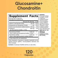 Thumbnail for Jarrow Formulas Glucosamine + Chondroitin - 240 Capsules - Nutrient Support - Dietary Supplement for Joint Health - with Vitamin C & Manganese - 60 Servings