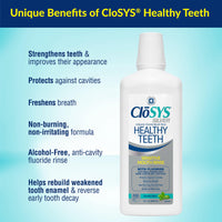 Thumbnail for Closys Healthy Teeth Anti-Cavity Oral Rinse Mouthwash with Fluoride, Non-Burning, Non-Irritating â€“ 32 Fl Oz