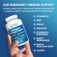 Thumbnail for Dr. Berg Emergency Immune Support w/Echinacea - Potent Blend of Herbal Extracts (Warning: Strong Herbal Smells) - Immune Support Supplement Includes 2,000 IUs of Vitamin D & 10mg of Zinc - 60 Tablets
