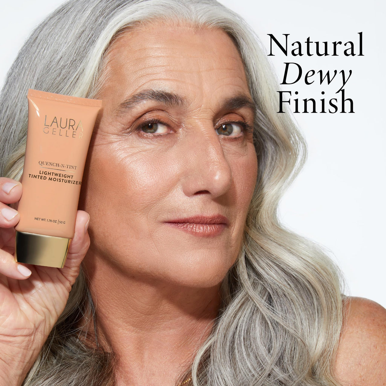 LAURA GELLER NEW YORK Quench-n-Tint Tinted Moisturizer - Sheer to Light Buildable Coverage - Natural Glow Finish - Lightweight Formula with Hyaluronic Acid, 05 Medium/Deep