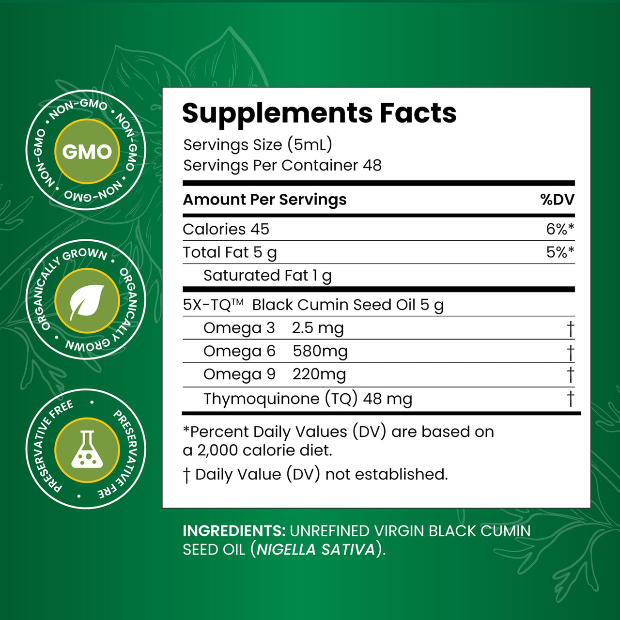 Amazing Herbs Premium Black Seed Oil - Cold Pressed Nigella Sativa Aids in Digestive Health, Immune Support, Brain Function, Joint Mobility, Gluten Free, Non GMO - 8 Fl Oz