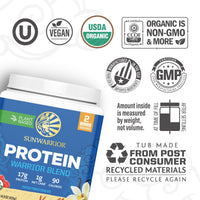 Thumbnail for Organic Plant Based Protein Powder | Vegan Organic Protein Powder Vanilla Flavored with BCAA Amino Acids & Hemp Seed Pea Blend | Non-GMO Soy Dairy Filler & Gluten Free (Vanilla, 17 Servings)