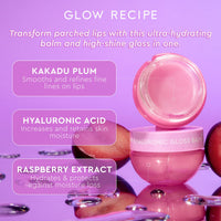 Thumbnail for Glow Recipe Plum Hydration Heroes Holiday Kit - Plum Plump Hyaluronic Acid Cream (50ml) & Ultra Moisturizing Gloss Balm (15ml) - Hydrate, Plump, and Balance Dry Skin & Parched Lips - Vegan Set (2-Pc)