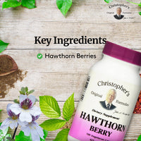 Thumbnail for Christopher's Original Formulas Hawthorn Berry Capsules, Herbal Supplement for Heart & Cardiovascular Wellness, 100 Capsules