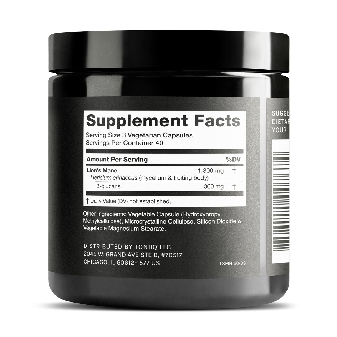 Toniiq Lion’s Mane - Ultra High Potency 10:1 Extract with 30% Polysaccharides - Highly Concentrated & Bioactive - Third-Party Lab Tested - 120 Capsules
