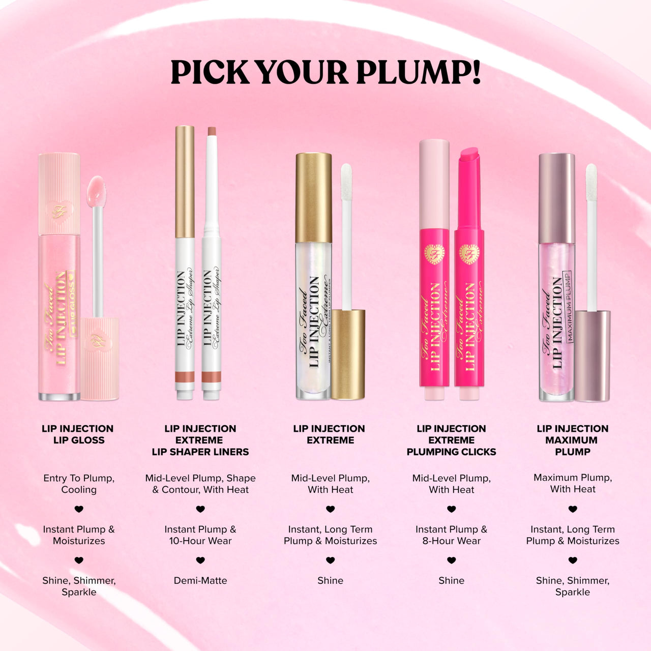 Too Faced Lip Injection Extreme Lip Plumper Gloss | Hydrating, Glossy, & Helps Volume Appear Fuller Over Time, 0.14 Fl Oz, Pink Punch