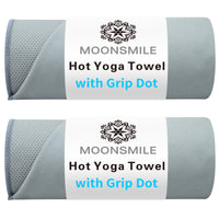 Thumbnail for MOONSMILE 2 Pack Hot Yoga Mat Towels with Grip Dot,Yoga Mat Towels for Hot Yoga Non Slip,Soft Suede Microfiber Cover,Absorbent Pilates Exercise Accessories