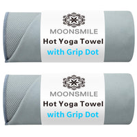 Thumbnail for MOONSMILE 2 Pack Hot Yoga Mat Towels with Grip Dot,Yoga Mat Towels for Hot Yoga Non Slip,Soft Suede Microfiber Cover,Absorbent Pilates Exercise Accessories