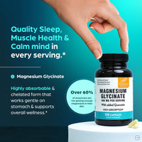 Thumbnail for Magnesium Glycinate 400mg High Absorption Capsules with Quercetin | Quality Sleep, Relaxation & Muscle Health Supplement for Women and Men | Chelated Magnesium 120 Count (Pack of 1) | Easy to Swallow