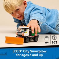 Thumbnail for LEGO City Snowplow Truck Building Toy for Kids - Pretend Play Vehicle for Boys & Girls, Ages 5+ - Toy Truck W/Movable Plow & Driver Minifigure - Gift Idea for Birthdays - 60490