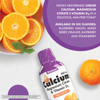 Thumbnail for Bluebonnet Nutrition Liquid Calcium Citrate Magnesium Citrate, Vitamin D3, Bone Health, Gluten Free, Soy free, milk free, kosher, 16 Fl Oz, 32 Servings, Orange Flavor, 16 Fl Oz (Pack of 1)