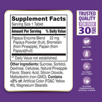 Thumbnail for 21st Century Papaya Enzyme Chewable (100 Count), Papaya & Pineapple Digestive Enzymes for Gut Health, Tropical Flavor, Non-GMO, Gluten-Free, No Added Salt, Artificial Flavors