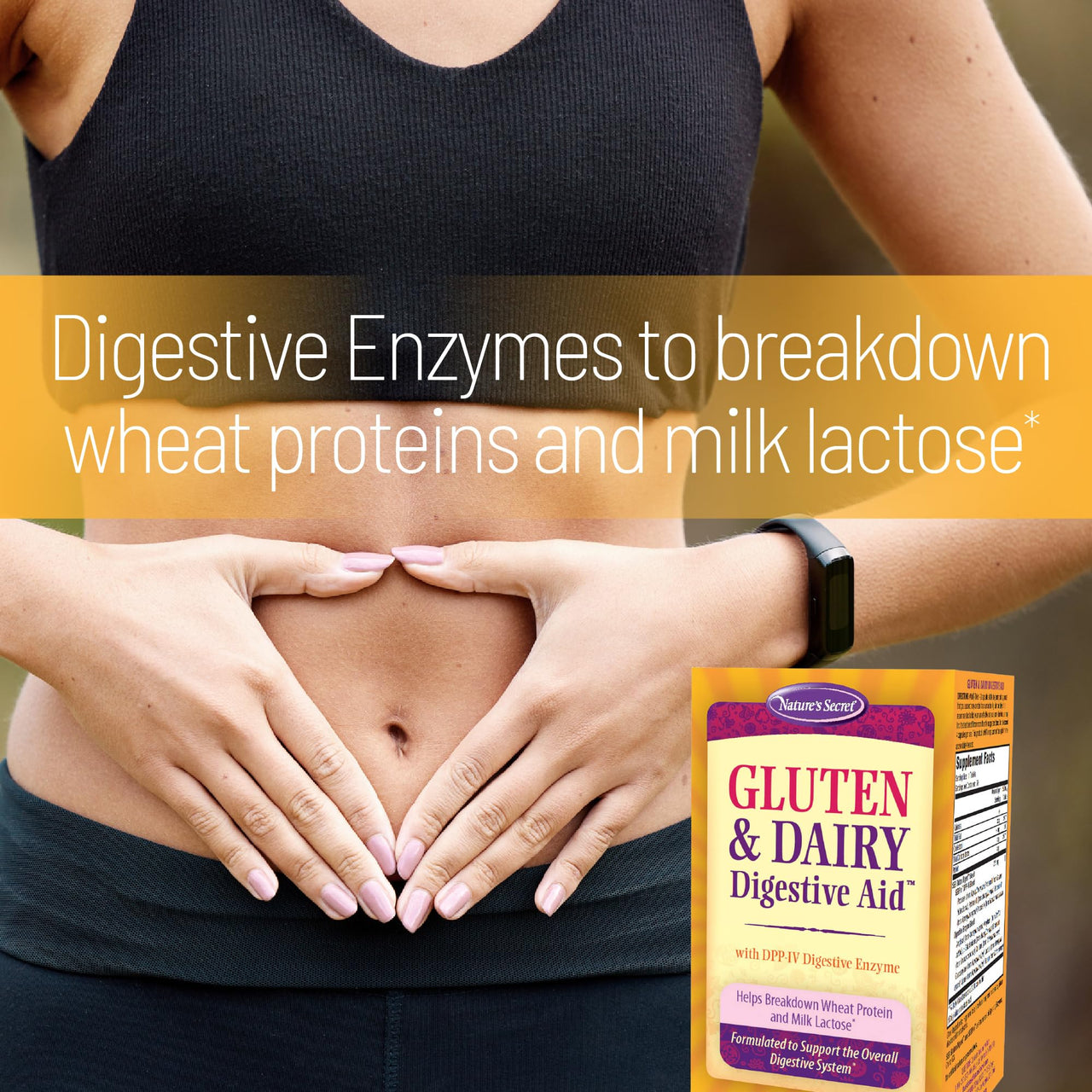 Nature's Secret Gluten & Dairy Digestive Aid - 50 Capsules - Helps Break Down Wheat Protein & Milk Lactose - 25 Servings