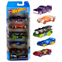 Thumbnail for Hot Wheels 1:64 Scale Die-Cast Toy Cars 5-Pack, Set of 5 Toy Race Cars, Hot Rods, Character Cars, Rescue or Pick-Up Trucks (Styles May Vary)