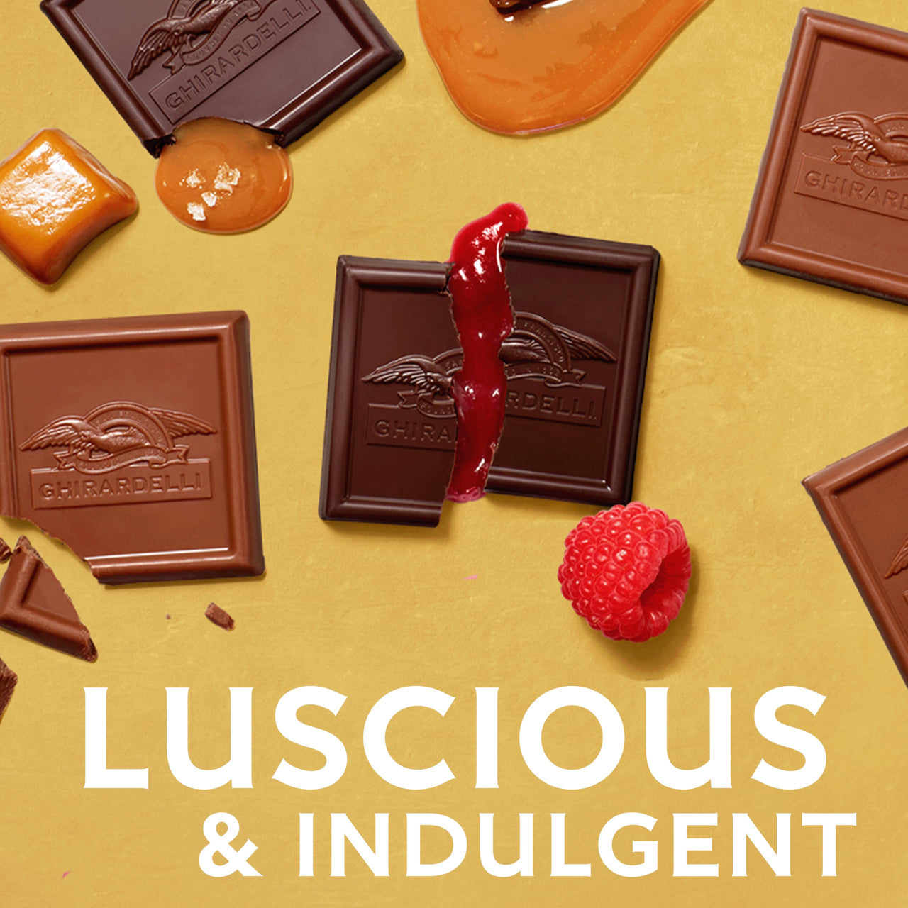 GHIRARDELLI Premium Chocolate Assortment SQUARES Gift Box – 29.6 oz, Valentine’s Day Chocolate Gift, Individually Wrapped Dark & Milk Chocolate Candy Assortment