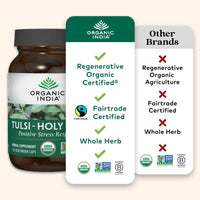 Thumbnail for ORGANIC INDIA Tulsi Herbal Supplement - Holy Basil, Immune Support, Adaptogen, Supports Healthy Stress Response, Vegan, Gluten-Free, Kosher, USDA Certified Organic, Non-GMO - 90 Capsules