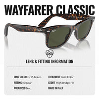 Thumbnail for Ray-Ban RB2140 Original Wayfarer Classic Square Shape Sunglasses With Eyewear Kit Bundle - High Bridge Fit - Ideal Formal and Casual Wear Square Sunglasses