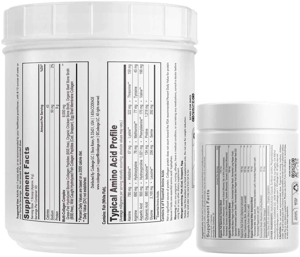 Joint & Immune Support Duo: Collagen Peptides Powder and Turmeric