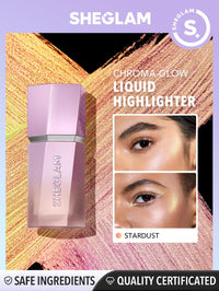 Thumbnail for SHEGLAM Chroma-Glow Bloom Liquid Highlighter Color Changing Gel Cream Multichrome Highlighter High-Shine Finish Long Wear Brightening Non-Caking-Stardust