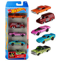 Thumbnail for Hot Wheels 1:64 Scale Die-Cast Toy Cars 5-Pack, Set of 5 Toy Race Cars, Hot Rods, Character Cars, Rescue or Pick-Up Trucks (Styles May Vary)