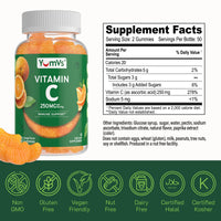 Thumbnail for YUM-V'S Vitamin C Gummies for Adults - 250 mg Yummy Vitamin C Gummy - VIT C Gummies - Immune Support Supplement -Orange Flavored Kosher, Halal, Gluten Free (100 Count)