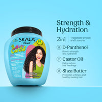 Thumbnail for SKALA Expert Mais Cachos 2 in 1 Treatment Cream & Leave In Conditioner for Curly Hair, Vegan Hair Mask, Shea Butter & Castor Oil, Deep Hydration Mask, Softening & Smoothing, Anti Frizz Formula, 1000g