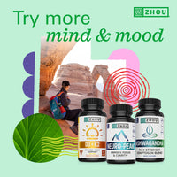 Thumbnail for Zhou Energy + Focus - L Theanine Caffeine Pills, 200mg L-Theanine, 100mg Natural Anhydrous Caffeine Boost for Adults, Men & Women, Slow Extended Release - 60 Vegetarian Capsules (Pack of 1)