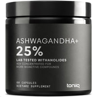 Thumbnail for Toniiq Ashwagandha - Ultra High Potency 40:1 Extract with 25% Withanolides - Wild Harvested in India - Highly Concentrated & Third-Party Lab Tested - 60 Capsules