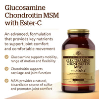Thumbnail for Solgar Extra Strength Glucosamine Chondroitin MSM w/Ester-C, 180 Tablets - Promotes Healthy Joints, Supports Comfortable Movement & Collagen Formation - Non-GMO, Gluten No, Dairy No - 60 Servings