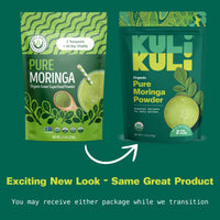Thumbnail for Kuli Kuli Moringa Oleifera Organic Leaf Powder & Green Smoothie, 100% Pure USDA Certified & Non-GMO Moringa Powder, Great with Smoothies, Tea, and Food, 1 Pack