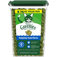 Thumbnail for Greenies Cat Treats, Veterinarian-Recommended Adult Natural Dental Cat Treats, Tempting Tuna Flavor, 9.75 oz. Tub