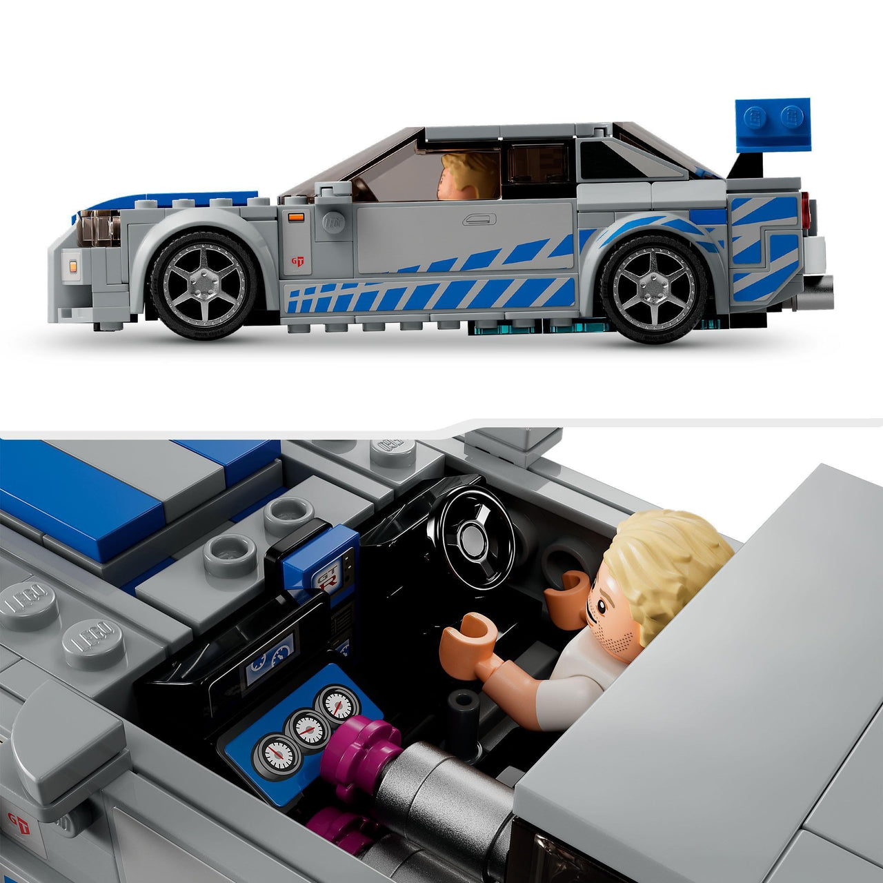 Lego Speed Champions 2 Fast 2 Furious Nissan Skyline GT-R (R34) Set, Race Car Toy Model Building Kit for 9 Plus Year Old Boys & Girls, with Racer Minifigure, Collectible Gift for Kids 76917