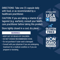 Thumbnail for Life Extension Mega Vitamin K2 High Potency for Strong Bones, clinically Studied 45 mg K2 Dosage, Promotes Healthy Bone Density, Gluten-Free, Non-GMO, 30 Capsules