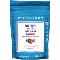Thumbnail for The Vitamin Shoppe Biotin Soft Chews for Hair, Skin & Nail Support - 5,000mcg - Mixed Berry (60 Soft Chews)