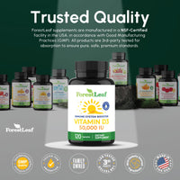 Thumbnail for ForestLeaf Vitamin D3 50,000 IU | VIT D - Kosher VIT D3 Vitamin D Supplement for Women and Men | Bone Health, Teeth, Immune Support | Weekly Dose, 2-Year Supply, 120 Caps