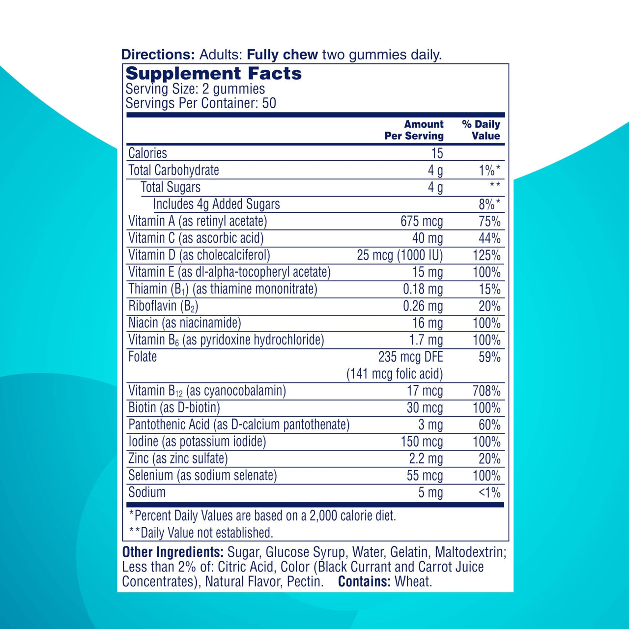 ONE A DAY Multi+ Brain Support Gummies, Multivitamin Gummies for Men & Women with Boost of Brain Support with Super 8 B Vitamin Complex, 100 Count