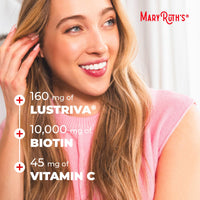 Thumbnail for MaryRuth's Multivitamin + Hair Growth Gummies | with Lustriva® | Biotin 10000mcg | B Vitamins | Formulated for Thicker Hair, Wrinkles, Fine Lines, Skin Care | Ages 18+ | 30 Servings