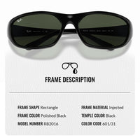 Thumbnail for Ray-Ban RB2016 DADDY-O II Rectangle Sunglasses With Eyewear Kit Bundle - High Bridge Fit - Ideal Formal and Casual Wear Retro Sunglasses