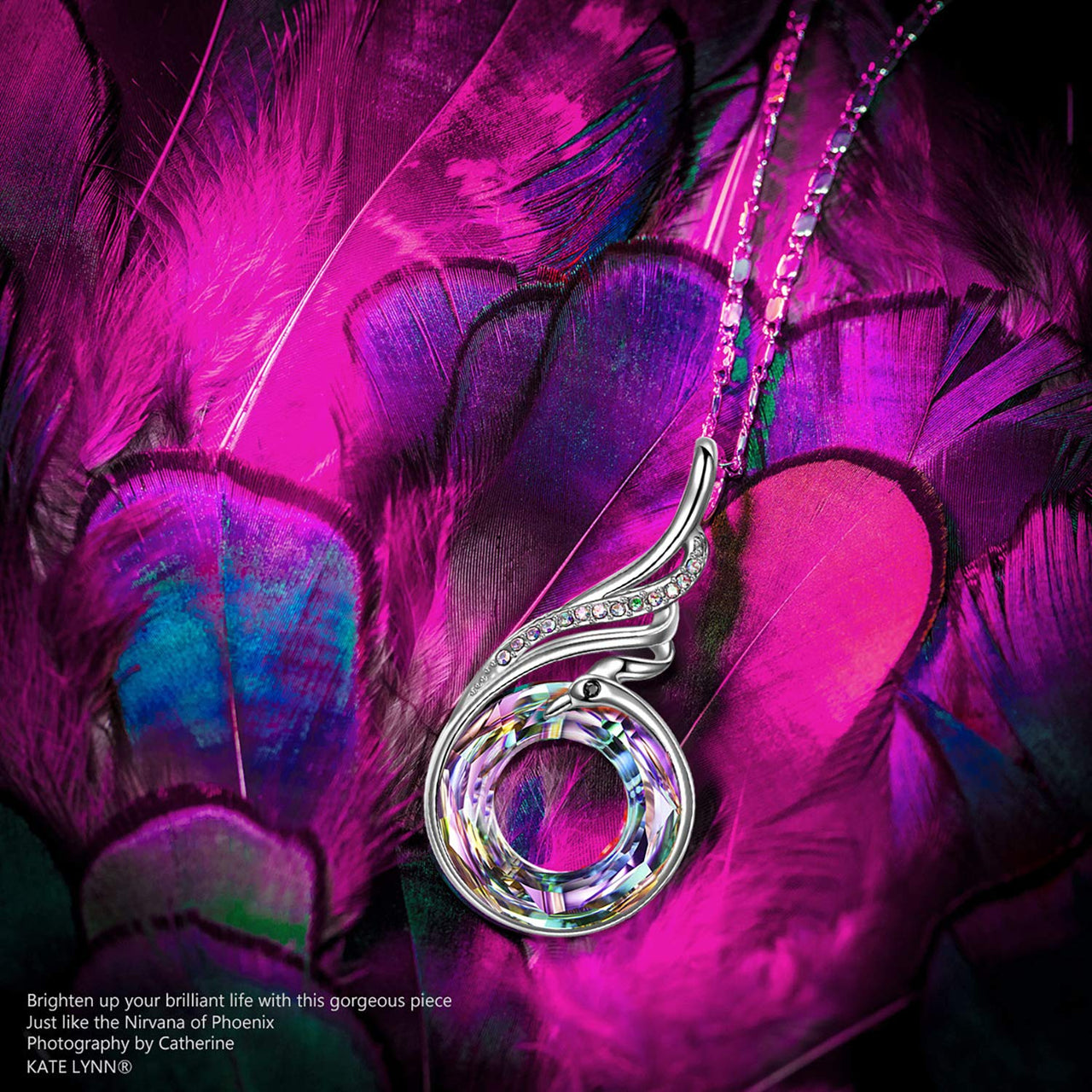 Kate Lynn Phoenix Necklaces Crystal Necklace for Women Birthday Gifts for Women Christmas Gifts for Women Lucky Bracelet Unique Jewelry for Wife Girlfriend Mom Grandma Daughter Best Friend