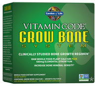 Thumbnail for Garden of Life Calcium Supplement - Vitamin Code Grow Bone Made with Whole Foods, Strontium, Magnesium, K2 MK7, Vitamin D3 & C Plus Probiotics for Gut Health, 30 Day Supply