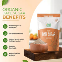 Thumbnail for Health Garden Date Sugar (16 OZ), Organic Date Sugar Sweetener, All-Natural Dried Ground Dates, Rich in Vitamins and Minerals, No Gluten, Non-GMO, Low Glycemic Sugar Substitute (1 LB pack of 1)