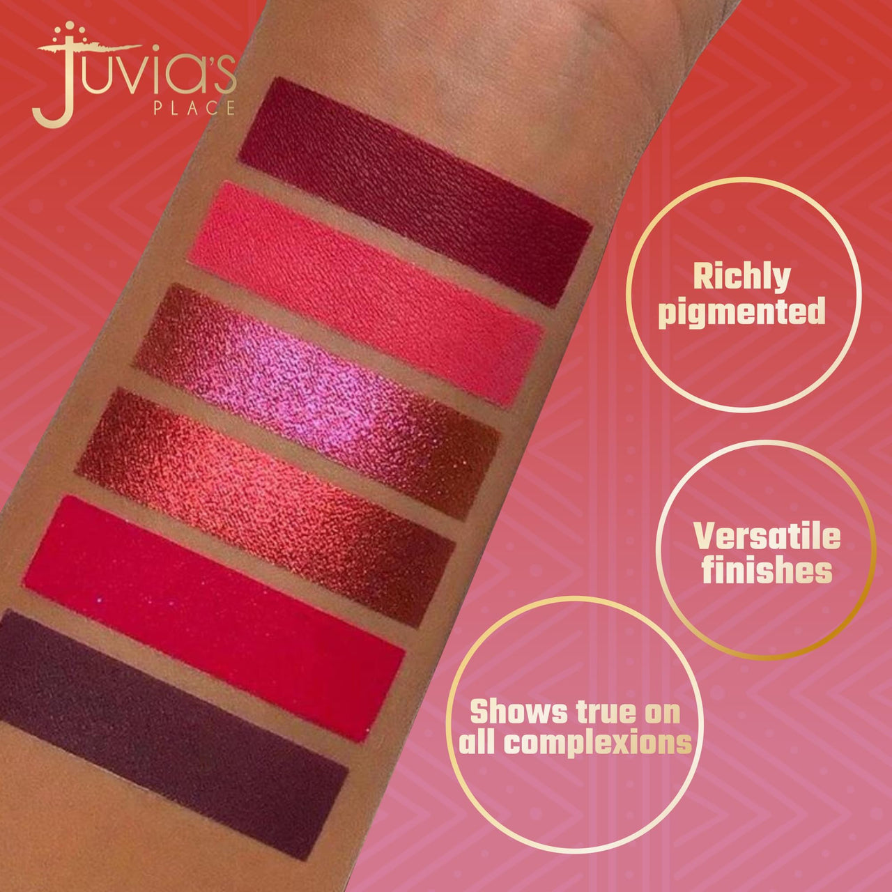 Juvia's Place Palette The Berries - Mauves, Deep Pinks, & Perfect Berry Hues, Professional Eye Makeup, Pigmented Palette for Eye Color & Shine, Pressed, Shades of 6