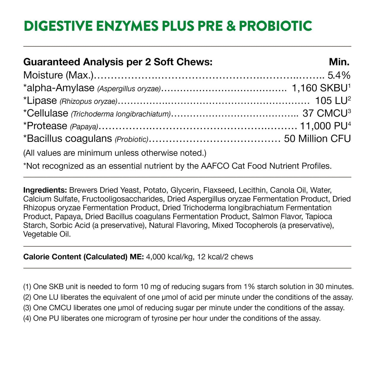 NaturVet – Digestive Enzymes for Cats Plus Probiotics – 60 Soft Chews – Helps Support Diet Change & A Healthy Digestive Tract – Aids in The Absorption of Vitamins & Minerals – 30 Day Supply