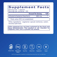 Thumbnail for Pure Encapsulations NAC 900 mg - N-Acetyl Cysteine Amino Acid Supplement for Lung & Immune Support, Liver & Antioxidants* - 120 Capsules