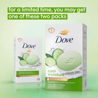 Thumbnail for Dove Beauty Bar Soap Cool Moisture Cucumber & Green Tea Scent, 8 Bars for Refreshed Skin, Leaves Skin Refreshed 3.75 oz