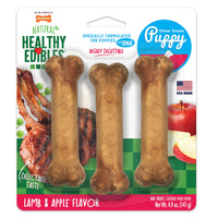 Thumbnail for Nylabone Healthy Edibles Natural Puppy Chews Long Lasting Treats for Puppies, Lamb & Apple Flavor, Small/Regular (3 Count)