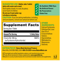 Thumbnail for Nature Made Vitamin B6 100mg, B6 Vitamins for Energy Metabolism Support, 100 Tablets, 100 Day Supply