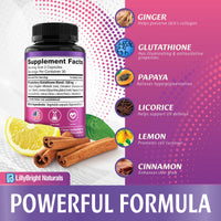Thumbnail for Glutathione Capsules - 1,500mcg L-Glutathione Supplement with Vitamin C - Skin Tone Enhancer - Targets Dark Spots & Acne Marks - Antioxidant Supplement for Beauty & Health Support - 60 Skin Pills