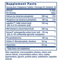 Thumbnail for Life Extension Cognitex® Elite, sage, Blueberry, ashwagandha, phosphatidylserine, vinpocetine, Attention, Focus, Mood & Memory, Gluten-Free, Non-GMO, Vegetarian, 60 Tablets